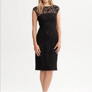 Banana Republic Black Lace Dress in Petite Size